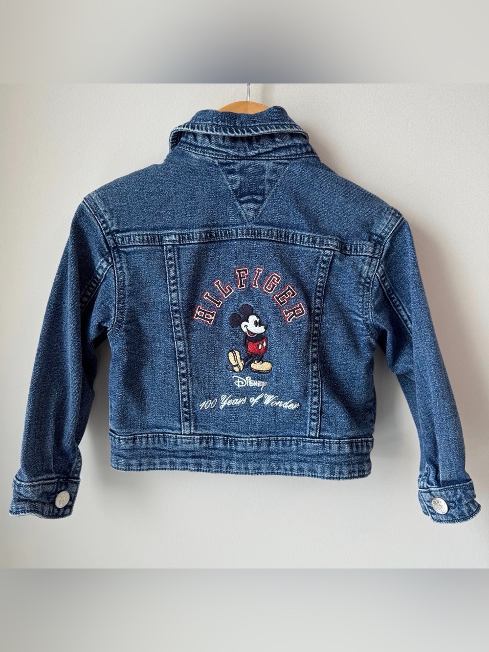 Tommy Hilfiger x Disney Kids Blue Denim Jacket with Mickey Embroidery Size 2/3